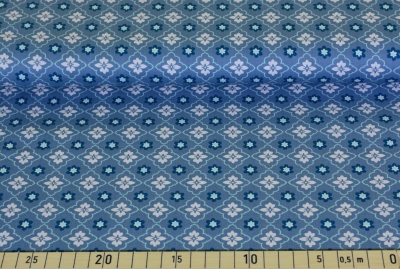 Baumwolle "Sunday" Blumen Muster blau